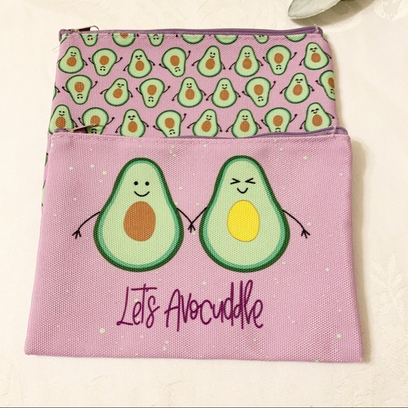 Pair of cute Avocado Cosmetic Bags - Picture 2 of 5